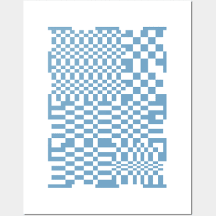 Checkerboard Pattern - Blue Posters and Art